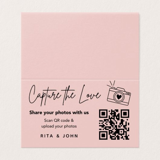 Modern Chic Capture De Liefde QR-code Gevouwen Kaa Kaart (Buitenkant ongevouwen)