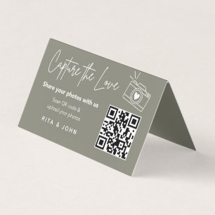 Modern Chic Capture De Liefde QR-code Gevouwen Kaa Kaart