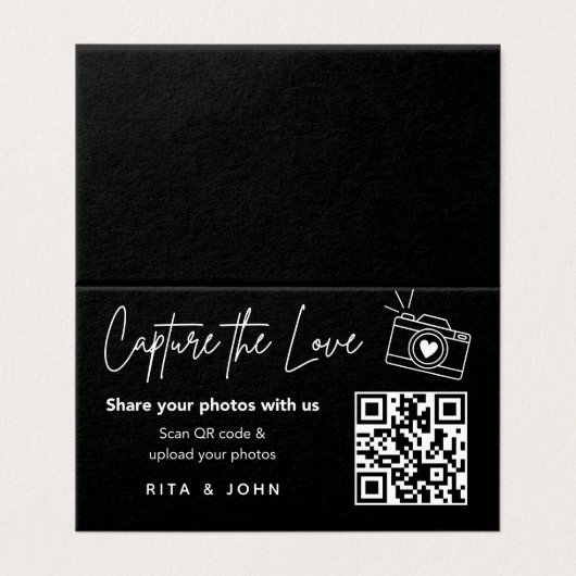 Modern Chic Capture The Love QR code Folded Card Kaart (Buitenkant ongevouwen)