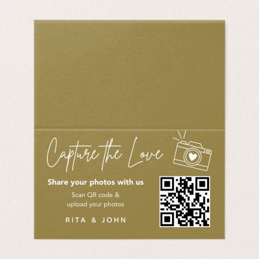 Modern Chic Capture The Love QR code Folded Card Kaart (Buitenkant ongevouwen)