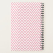 Modern Chic Chevron Zigzag Blush Pink Girly Script Planner (Achterkant)