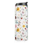 Modern Chic Colorful Floral Pattern Thermosbeker (Gedraaid links)