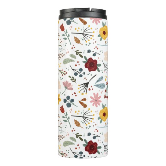 Modern Chic Colorful Floral Pattern Thermosbeker (Achterkant)