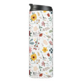 Modern Chic Colorful Floral Pattern Thermosbeker (Geroteerd rechts)