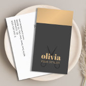 Modern Chic Copper Grey Bold Haarstylist Visitekaartje
