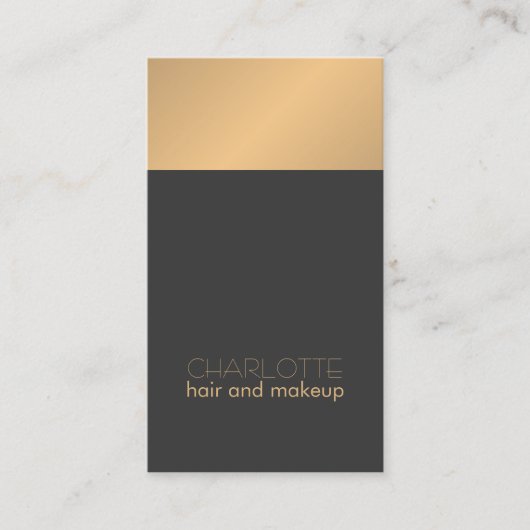 Modern Chic Copper Grey Hair en Makeup Visitekaartje (Voorkant)