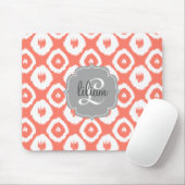 Modern Chic Coral Ikat Diamonds - Gepersonaliseerd Muismat (Met muis)