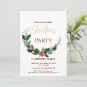 Modern Chic Corporate Christmas Waterverf krans Kaart (Staand voorkant)