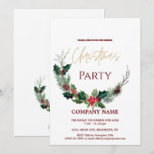 Modern Chic Corporate Christmas Waterverf krans Kaart (Voorkant / Achterkant)