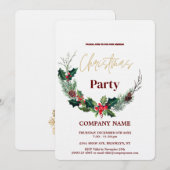 Modern Chic Corporate Christmas Waterverf krans Kaart (Voorkant / Achterkant)