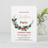 Modern Chic Corporate Christmas Waterverf krans Kaart (Staand voorkant)