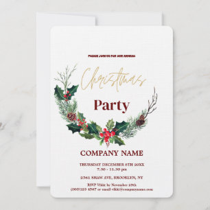 Modern Chic Corporate Christmas Waterverf krans Kaart