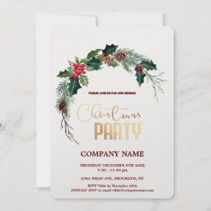 Modern Chic Corporate Christmas Waterverf krans Kaart