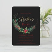 Modern Chic Corporate Christmas Waterverf krans Kaart (Staand voorkant)