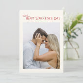 Modern Chic Couples Photo Happy Valentines Day Feestdagenkaart (Staand voorkant)
