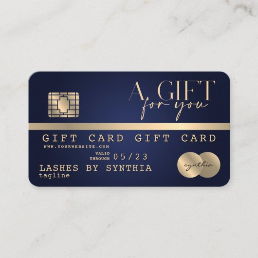 Modern Chic Credit Kaart Gift Kaart Certificaat (Voorkant)