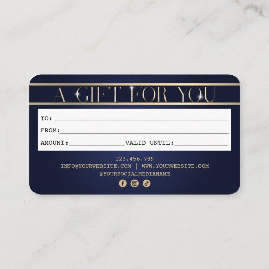 Modern Chic Credit Kaart Gift Kaart Certificaat (Achterkant)
