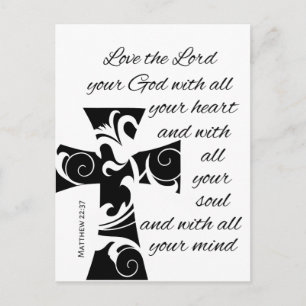 modern CHic CROSS + BIBLE VERSE Briefkaart