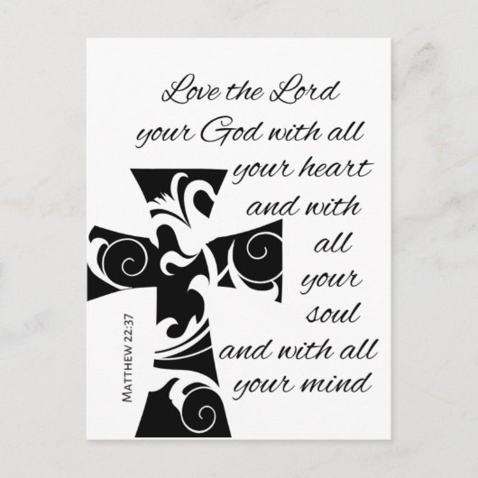 modern CHic CROSS + BIBLE VERSE | Briefkaart (Voorkant)