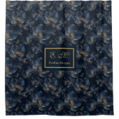 Modern Chic Custom Name Floral Shower Curtain Douchegordijn (Voorkant)