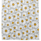 Modern Chic Daisy Floral Pattern Waterverf Douchegordijn (Voorkant)