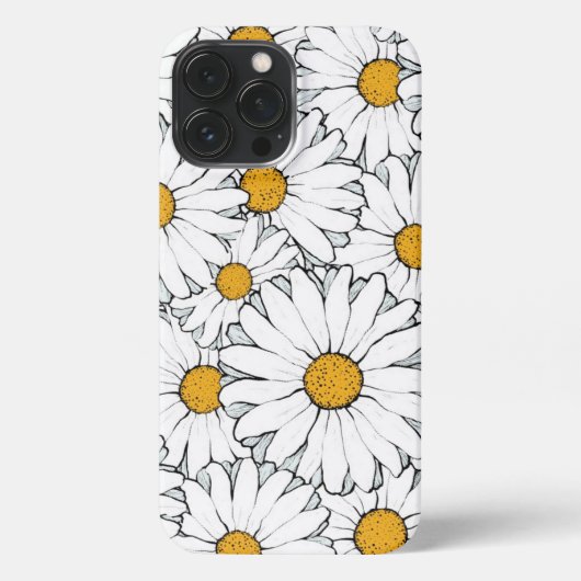Modern Chic  Daisy Floral Pattern Waterverf iPhone Hoesje (Achterkant)