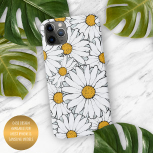 Modern Chic Daisy Floral Pattern Waterverf iPhone 13 Pro Max Hoesje
