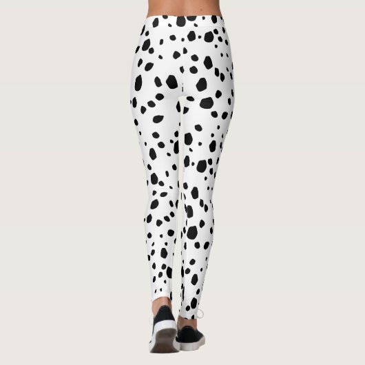 Modern Chic Dalmatian Dog Animal Print Pattern Leggings (Achterkant)