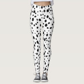 Modern Chic Dalmatian Dog Animal Print Pattern Leggings (Voorkant)