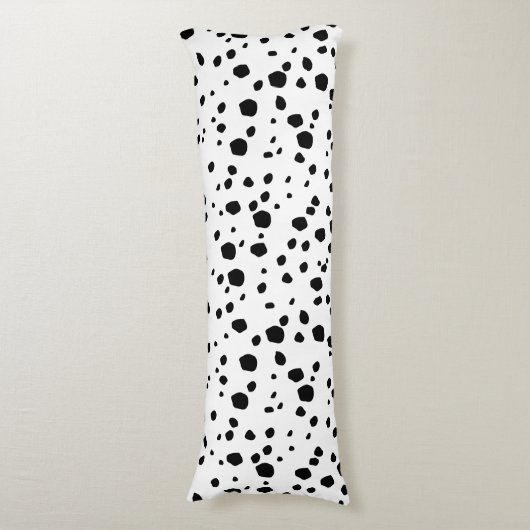 Modern Chic Dalmatian Dog Animal Print Pattern Lichaamskussen (Voorkant Verticaal)