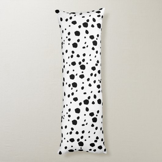 Modern Chic Dalmatian Dog Animal Print Pattern Lichaamskussen (Achterkant (Verticaal))