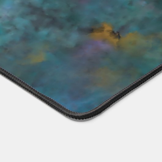 Modern Chic Dark Green Blue Tie Dye Name Custom Bureaumat (Hoek)