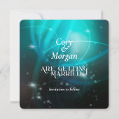 Modern Chic Deep Zee Aqua Bokeh met Typografie (Achterkant)