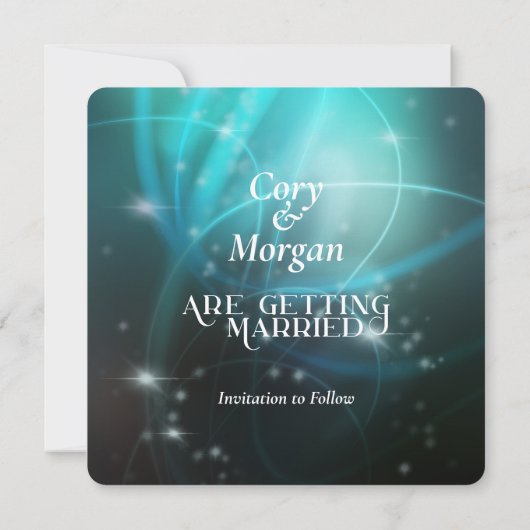 Modern Chic Deep Zee Aqua Bokeh met Typografie (Achterkant)