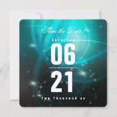 Modern Chic Deep Zee Aqua Bokeh met Typografie (Voorkant)