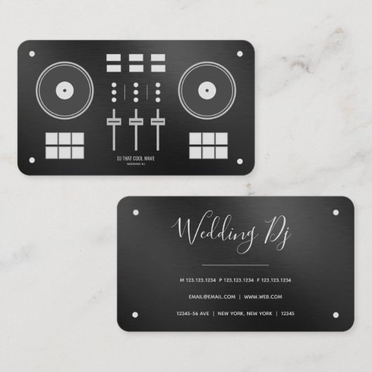 Modern Chic DJ-controller Visitekaartje (Voorkant / Achterkant)