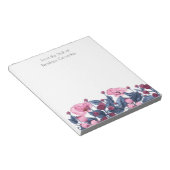 Modern Chic Dusty Blue en Pink Floral Notitieblok (Schuin)