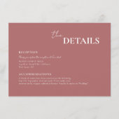 Modern Chic Dusty Roos Script Typografie Bruiloft Informatiekaartje (Voorkant)
