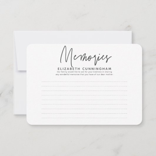 Modern Chic Eenvoudige Minimale Herinneringen Herd RSVP Kaartje (Achterkant)