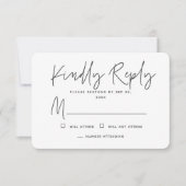 Modern Chic Eenvoudige Minimale Herinneringen Herd RSVP Kaartje (Voorkant)