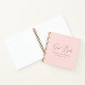 Modern Chic Elegant Blush Pink Wedding Guest Book Notitieboek (Binnen)