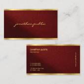 Modern Chic Elegant Gold Text Typography Script Visitekaartje (Voorkant / Achterkant)