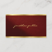 Modern Chic Elegant Gold Text Typography Script Visitekaartje (Voorkant)