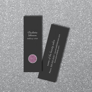 Modern Chic Elegant Grey Paarse Makeup Artist Mini Visitekaartje
