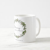 MODERN CHIC ELEGANT HOLLY BERRY WREATH CHRISTMAS KOFFIEMOK (Voorkant rechts)