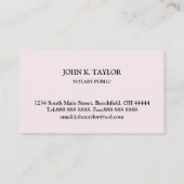 Modern chic elegant notaris public visitekaartje (Achterkant)