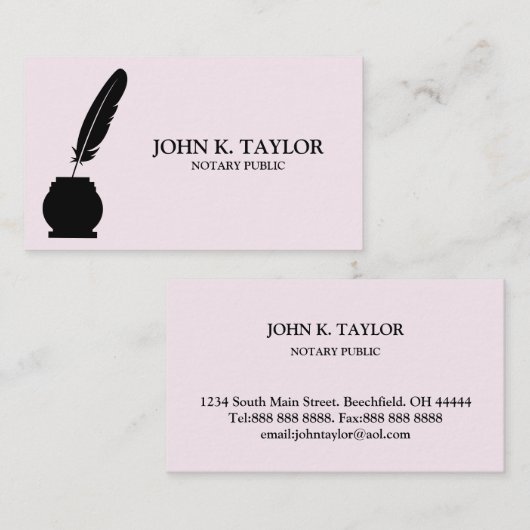 Modern chic elegant notaris public visitekaartje (Voorkant / Achterkant)
