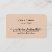 Modern chic elegant notaris public visitekaartje (Achterkant)