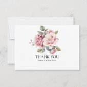 Modern Chic Elegant Romantic Pink Rose Wedding Bedankkaart (Voorkant)