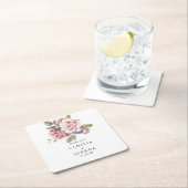 Modern Chic Elegant Romantic Pink Rose Wedding Kartonnen Onderzetters (Insitu)